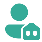 Person and home icon