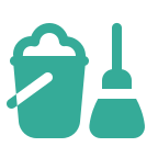 Mop and bucket icon